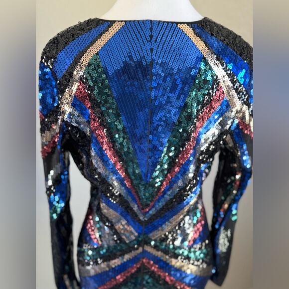 Express Sequin Bodycon Dress Long Sleeve NYE | Size L - Picture 6 of 9